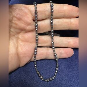 Pearls & Sterling Necklace Authentic Pearls, 925 SS & Glass Beads